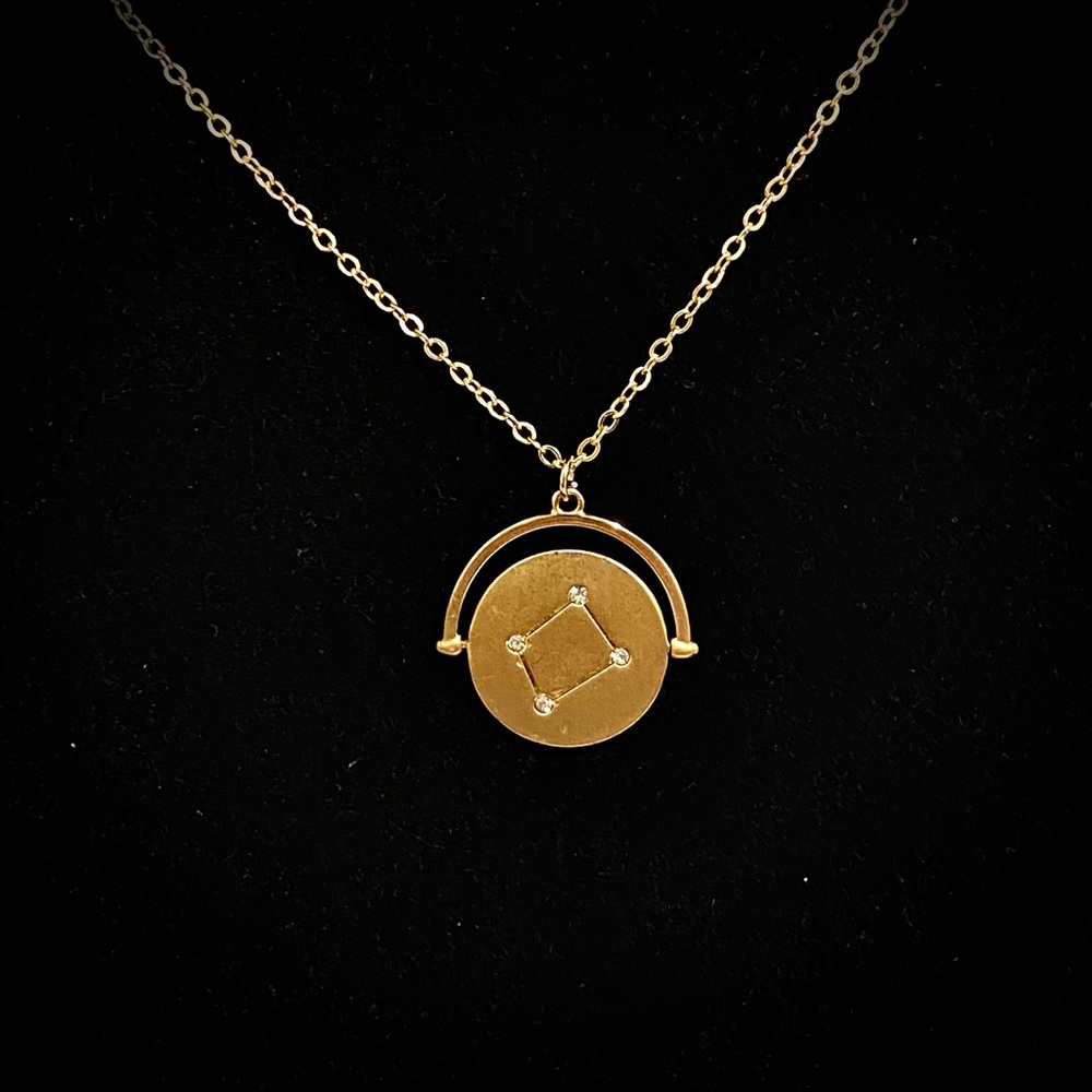 October Libra Zodiac Star Constellation Necklace